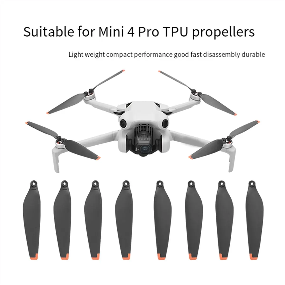 【Home-Accessories】2 Pairs Propellers for MINI 4 PRO Drone Accessories Props Blade Replacement Low Noise Flight Wing Fans Spare