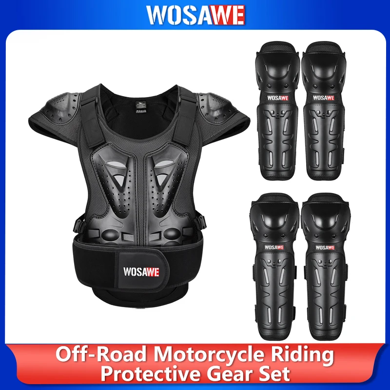 

WOSAWE Off-Road Motorcycle Riding Protective Gear Anti-Fall Knee Pads Elbow Pads Racing Roller Skating Protective Suit