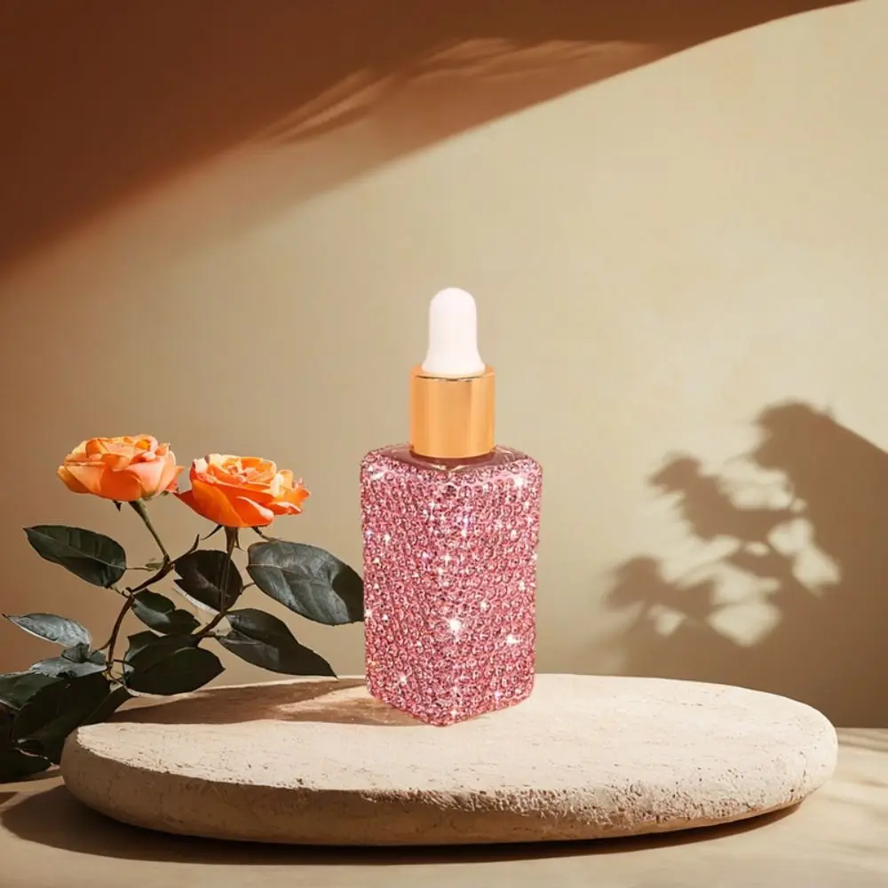 Sparkling Rhinestone Empty Bottle Refillable Creative Essential Oil Dropper Bottle BlingBling Portable Mini Dropper Bottles