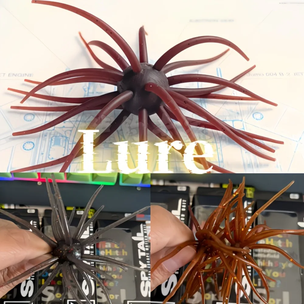 2 señuelos de pesca de silicona suave con forma de erizo de mar simulado para lubina, lucio, lubina de mar, tilapia, mandarina y otros peces 2026