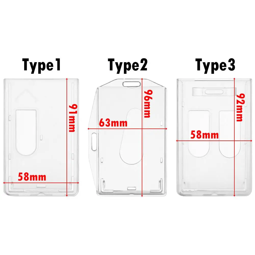 1pc Unisex Hard Plastic Protector Cover Office School Multi-use Badge Card Sleeve Name Card Work Card Holders ID Card Pouch