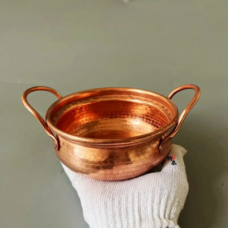 Handmade Copper Saucepan for Jam Making, Artistic Noodle Cooking Pot with Durable Hammered Design A Small Copper Pot - Image 5