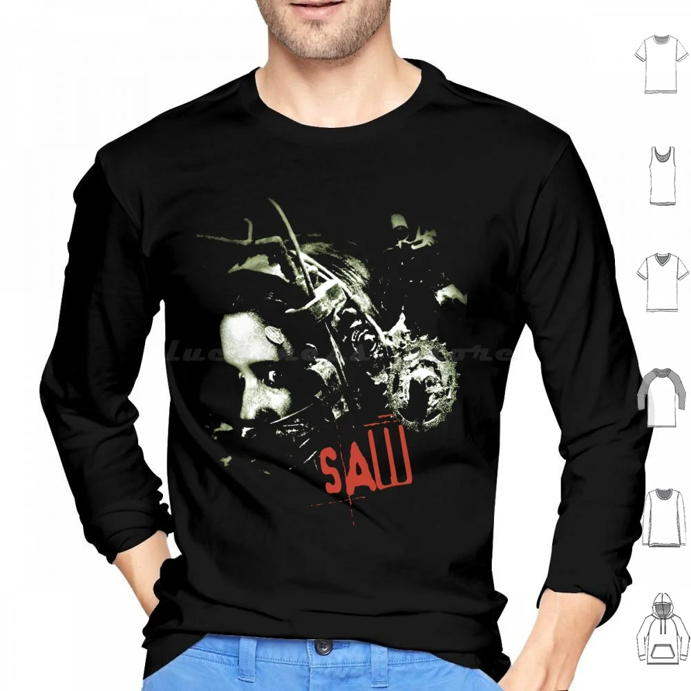 Vintage Saw Movie Hoodies Long Sleeve Saw Saw Movie Jigsaw Amanda Young Billy Horror Movie Scary Movie Saw X Saw 4 Saw