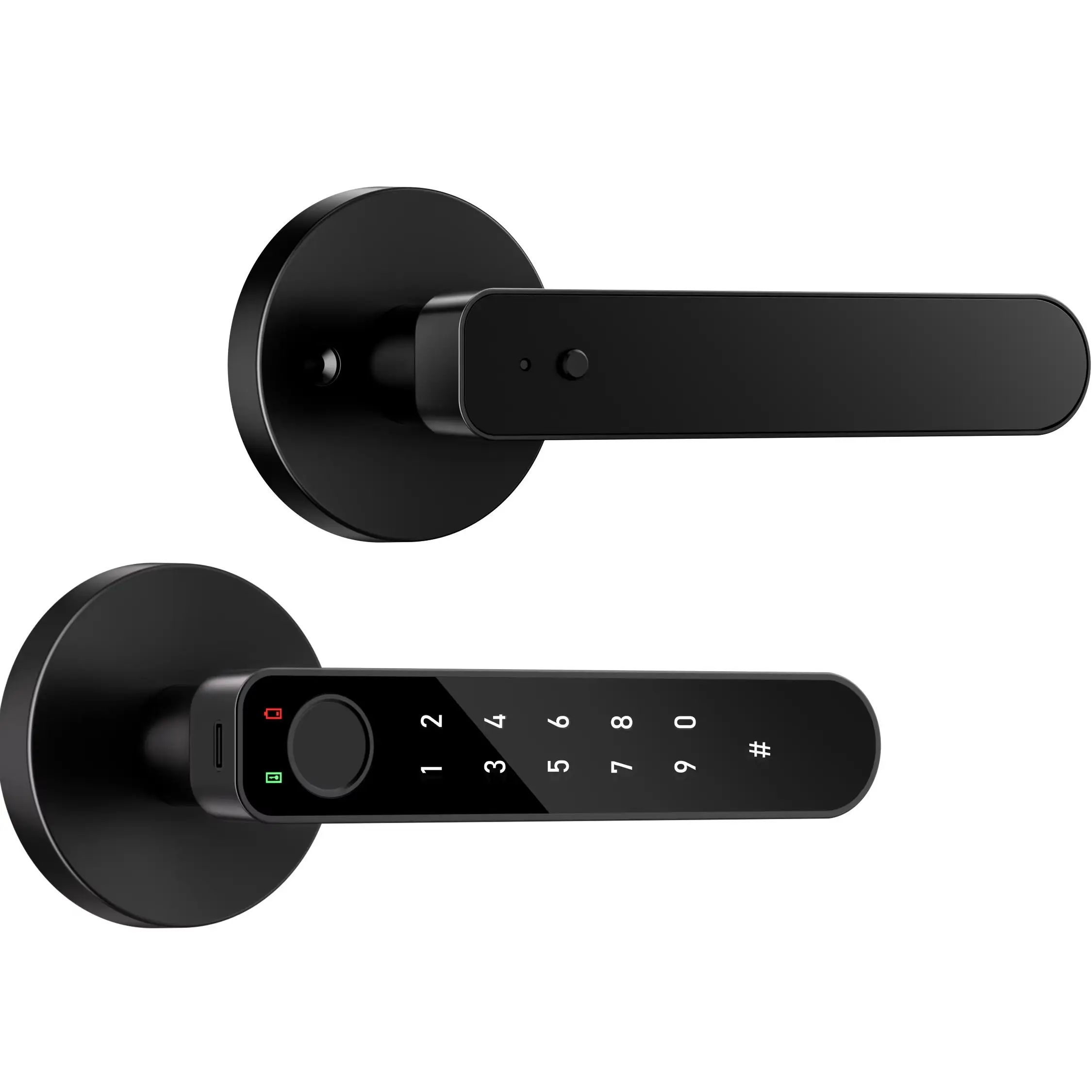 ICCSSI Smart Door Lock Fingerabdruckschloss Fingerabdruck/Tuya APP/Passwort/IC-Karte/Schlüsselentriegelung Mehrsprachige Audio-Wiedergabe B208APRO