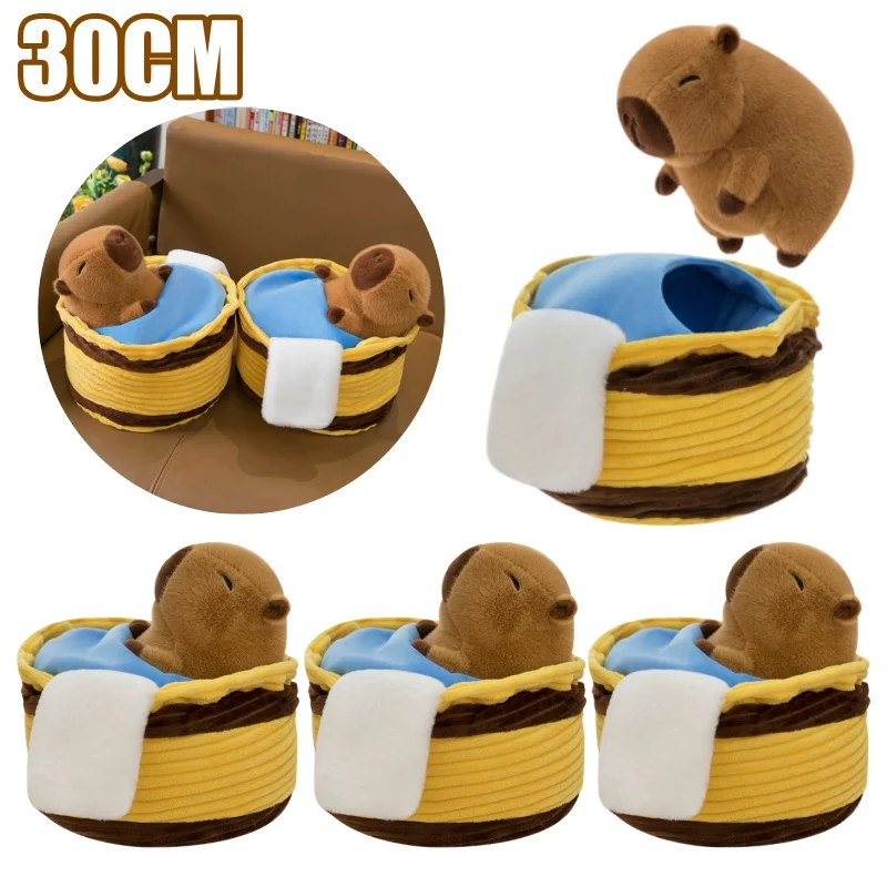 

Cute Capybara Plush Toy Fun Bathing Capybaras Stuffed Animal Soft Cuddly Pillow Buddy Perfect Gift for Kids and Sleep Companions