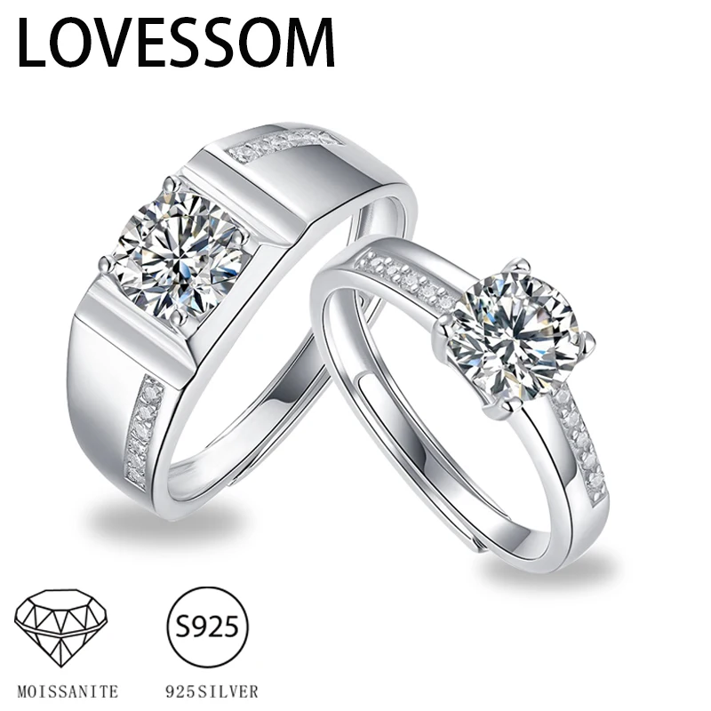 

Бриллиантовое серебряное кольцо 1 карат * 2 с муассанитом