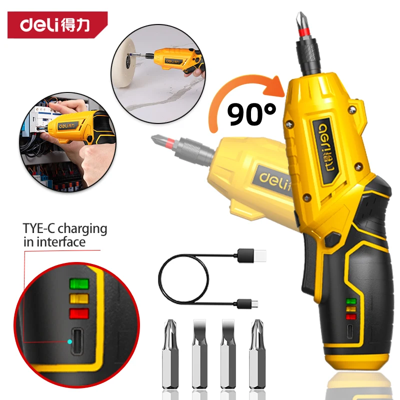 

DLEI Electric Screwdriver Set Multi-function USB Rechargeable Disassembly and assembly Repair Tools 4V Deformation Screwdriver