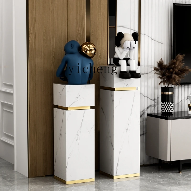 

LSL Light Luxury Rock Plate Marble Creative Flower Stand Living Room Home Partition Ornament Display Table
