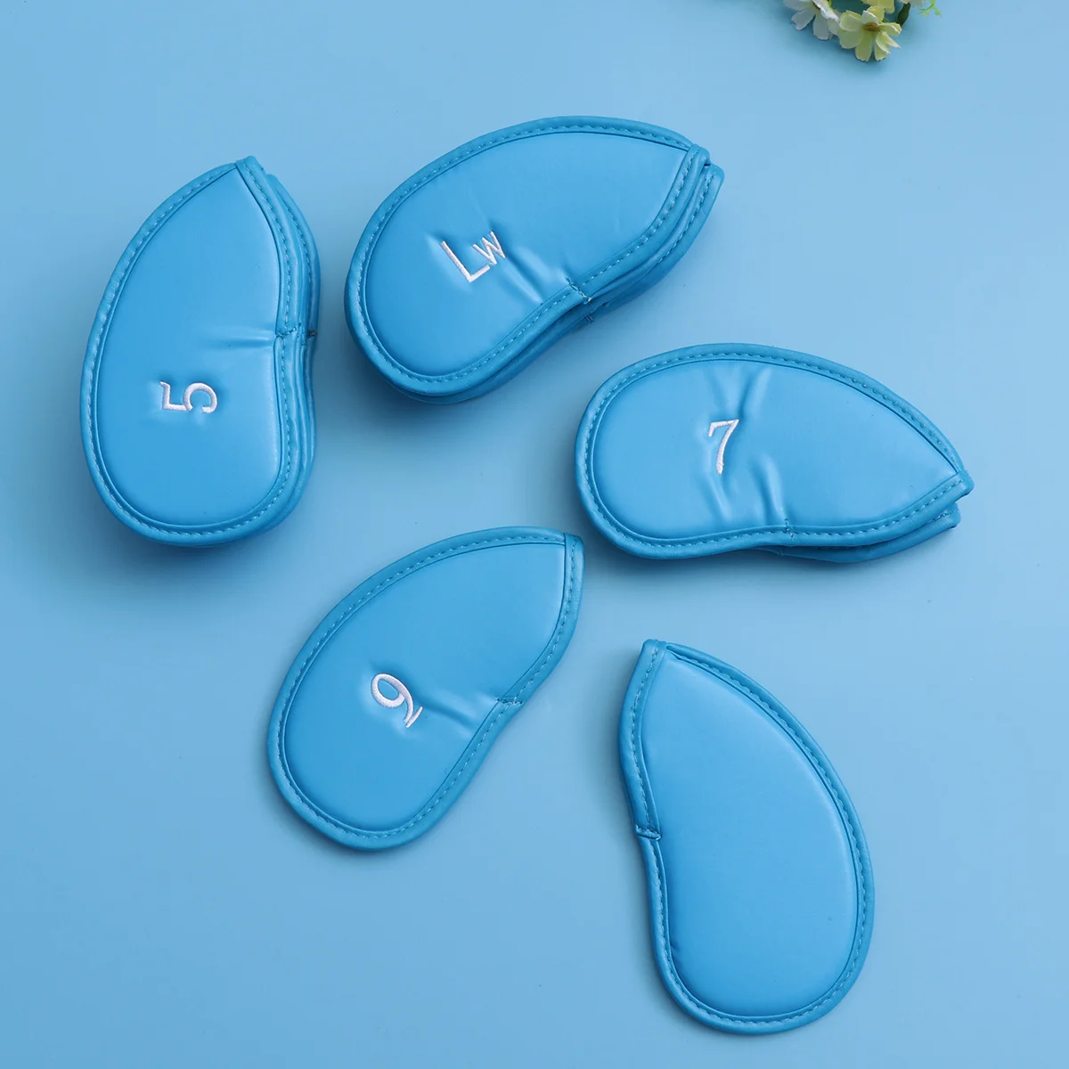 

12Pcs Synthetic Iron Covers Head Protectors Numbered for Identification Blue Iron Covers Club Head Cover