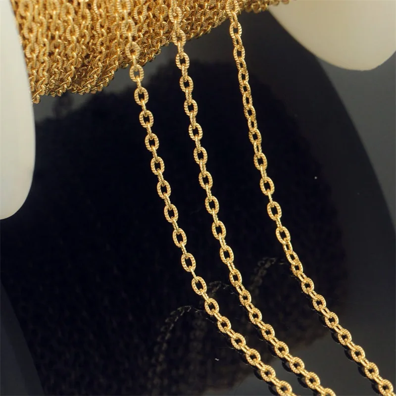 

No Fade No Rust Elegant Real 14K Gold Filled 1.8mm Patterned Cable Chain Bulk for Jewelry Making Bracelet Necklace