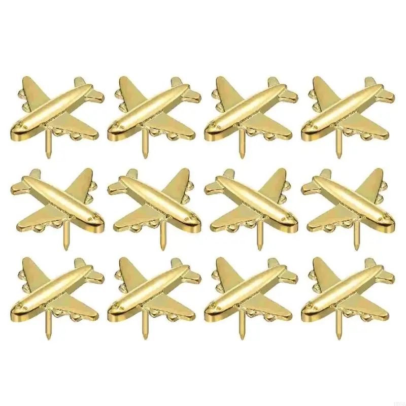 12PCS耐久性鋼鉄航空機プッシュピンコルクボードの壁装飾学校の装飾学用壁と地図のアクセサリー