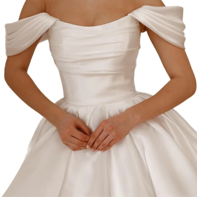 Banquet de mariage français blanc à une épaule, voile d'extérieur, fête d'anniversaire, réunion annuelle, robe de soirée courte, robe à la mode