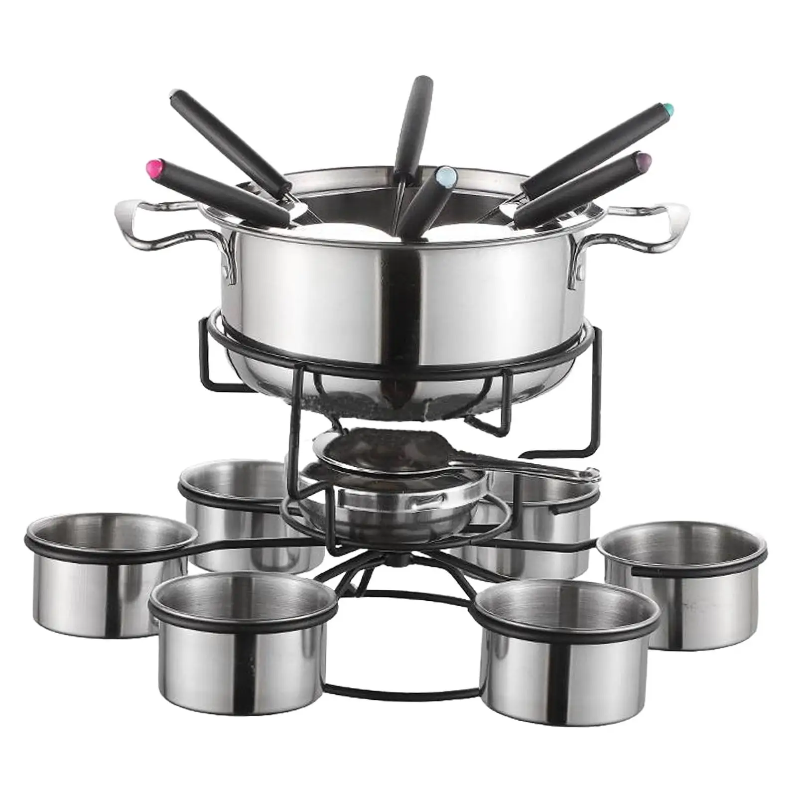 Fondue Pot Set Chocolate Fondue Mug Multipurpoise Durable Lightweight Household Portable for Holiday Outdoor Party Kitchen Sauce