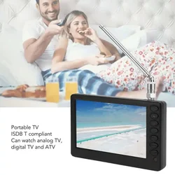 Mini Televisão Digital com Plugue EU Recarregável, TV Portátil com Wi-Fi, Mini Televisão Digital, ISDB TCompliant, 110 a 220V, 5 em