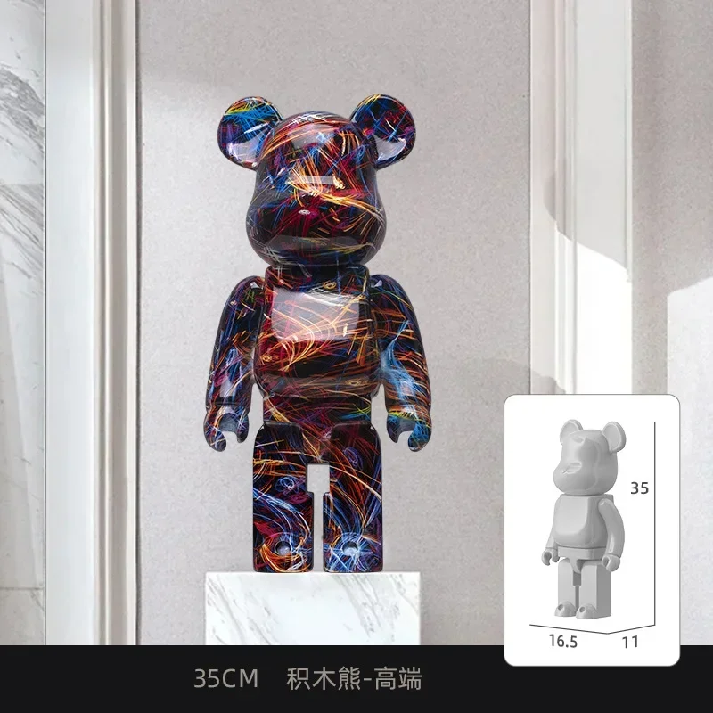 

High end bear brick 35cm resin graffiti violent bear brick violent bear ornament office desk and living room decoration