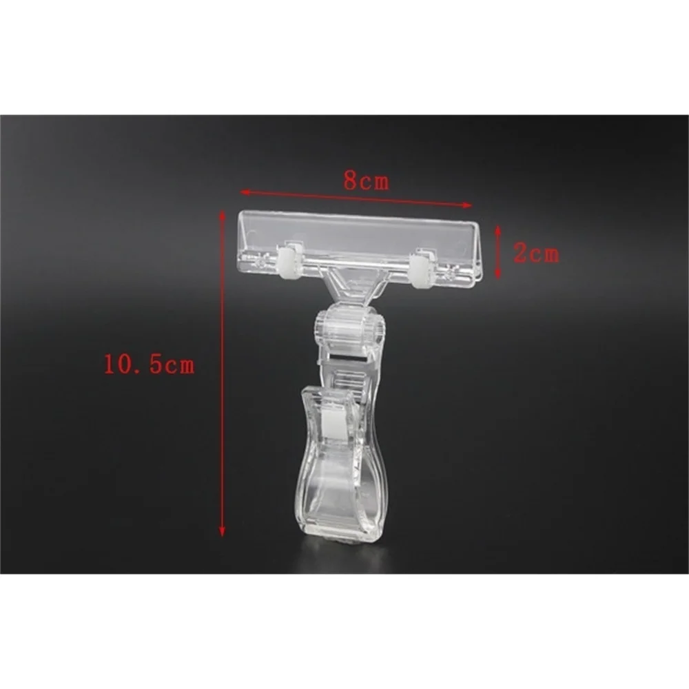 20pcs Clear New Pc Rotatable Pop Clip Sign Clip Card Holder Price Tag Clamp Signage Display Label Holder Photo Note Memo Clip