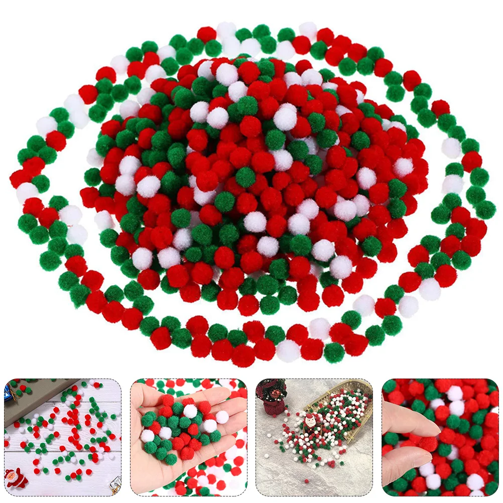 4 แพ็คคริสต์มาส Pompons DIY วัสดุ Ball ตุ๊กตาลูกบอลสีสัน Fluffy Pompom Poms