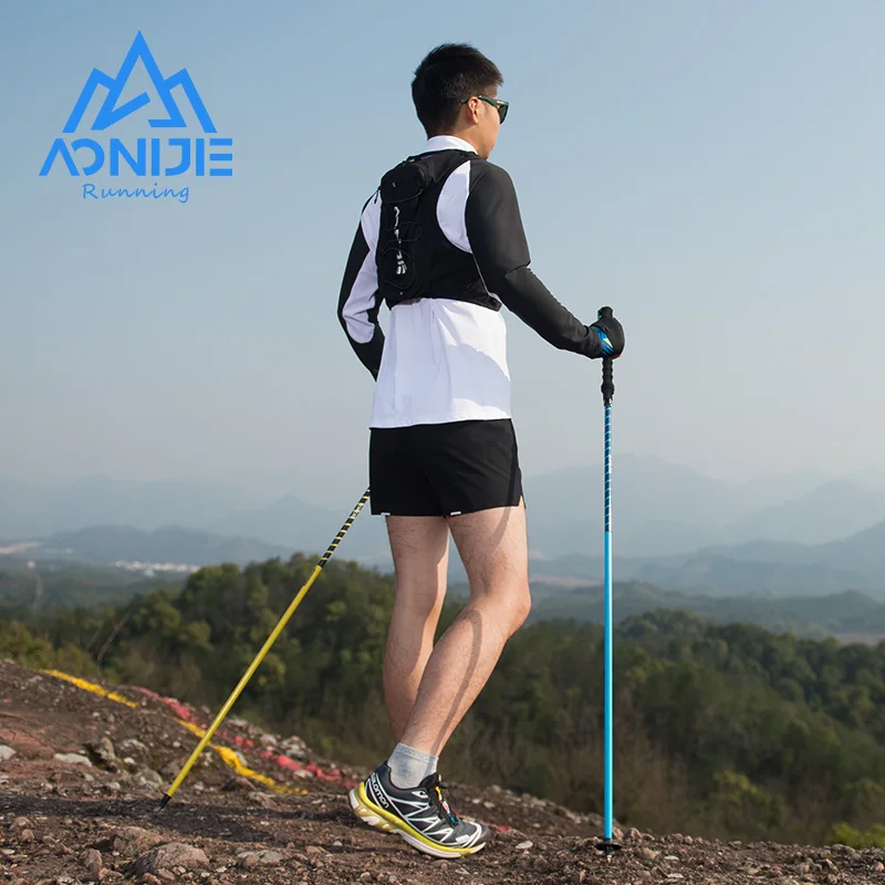 AONIJIE-Lightweight Folding Collapsible Quick Lock Cross-country Trekking Pole Aluminum Alloy Walking Stick Hiking Trail E4202