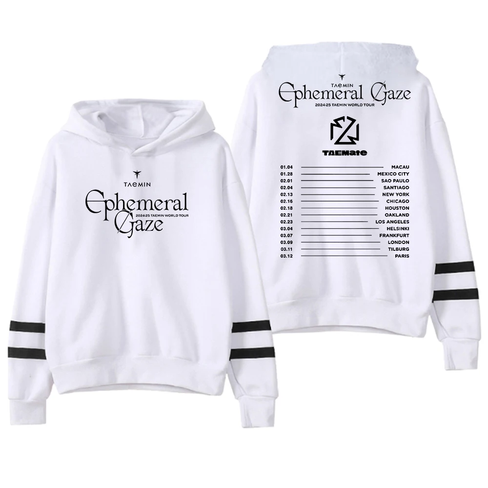 Kpop Taemin Ephemeral Gaze World Tour 2025 Hoodie Pocketless Parallel Bars Sleeve Streetwear Men Women Hooded Sweatshirt