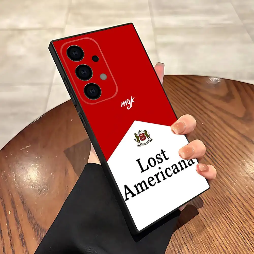 M-MGK LOST AMERICANA Funda de teléfono para Samsung S24 S22 S25 Ultra S9 S20 FE S23 Plus S10 S21 Funda a prueba de golpes