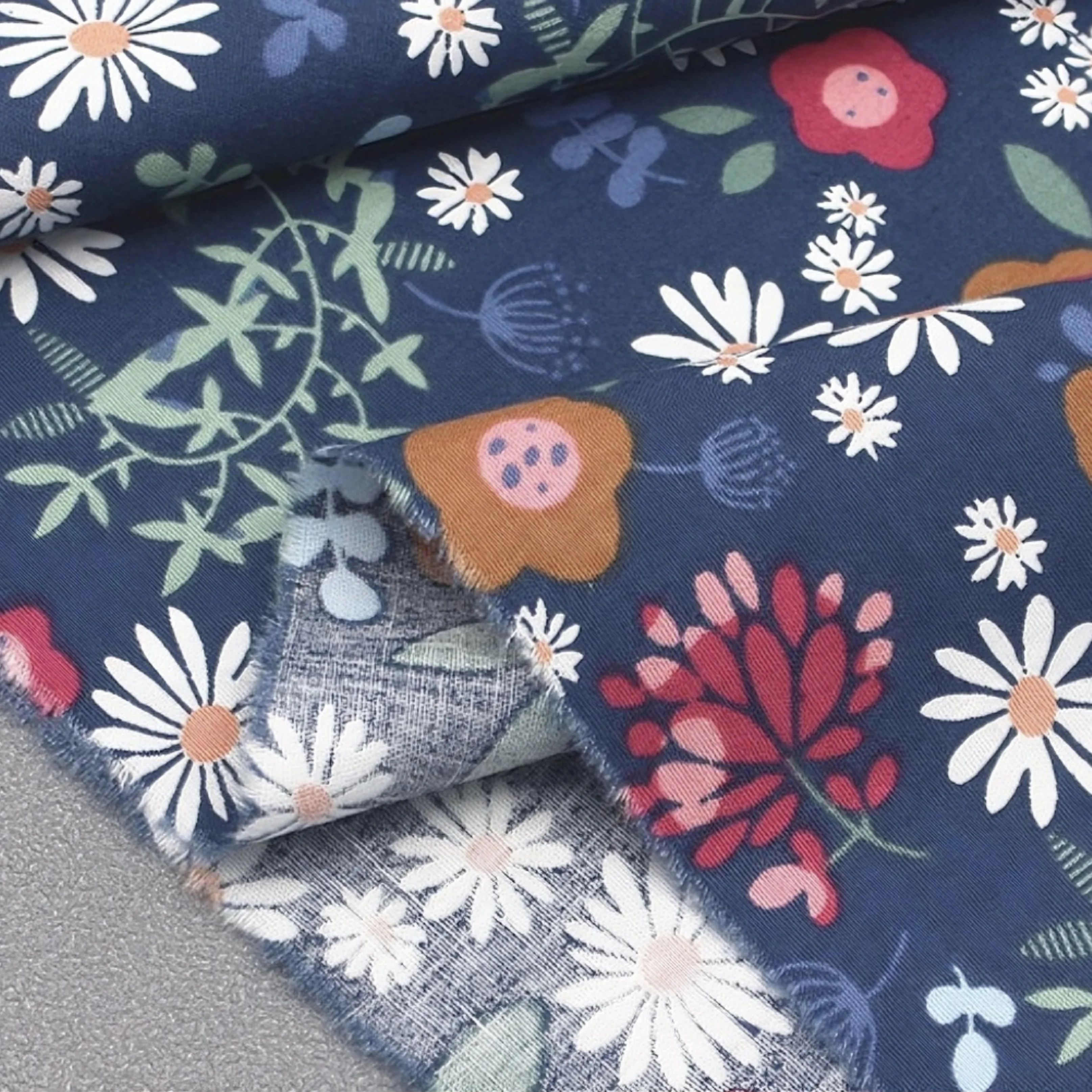 Vintage Botanical Floral Cotton Fabric, High Quality Pure Cotton Material for Handmade Bags Curtains Apparel Dress Quilt Making