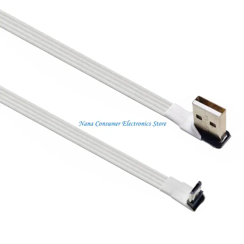 G7NE Rubber USB To USB 5Pin Flat Charging Cable 90 Degree Angled Connector