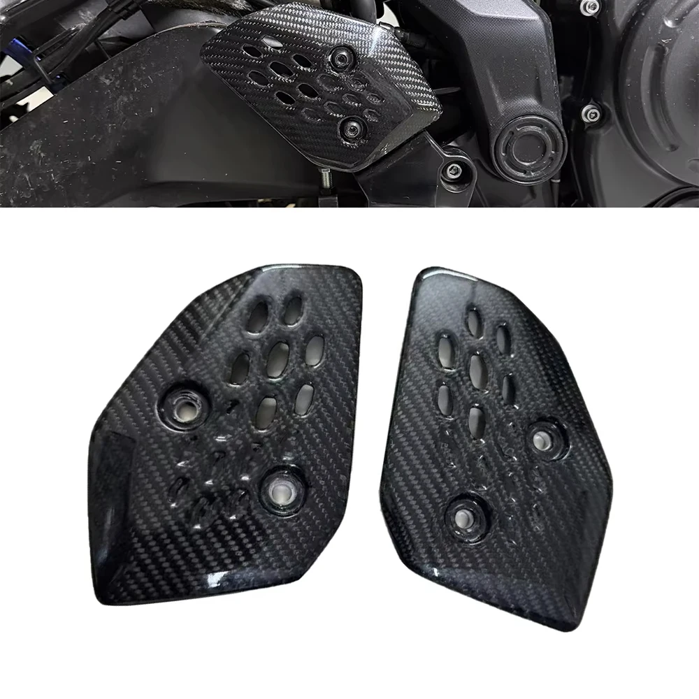 For Yamaha MT-07 2025 Carbon Fiber Motorcycle Footrest Heel Guard Cover MT-07 2025 Accessories Rearsets Foot Rest Peg Protector