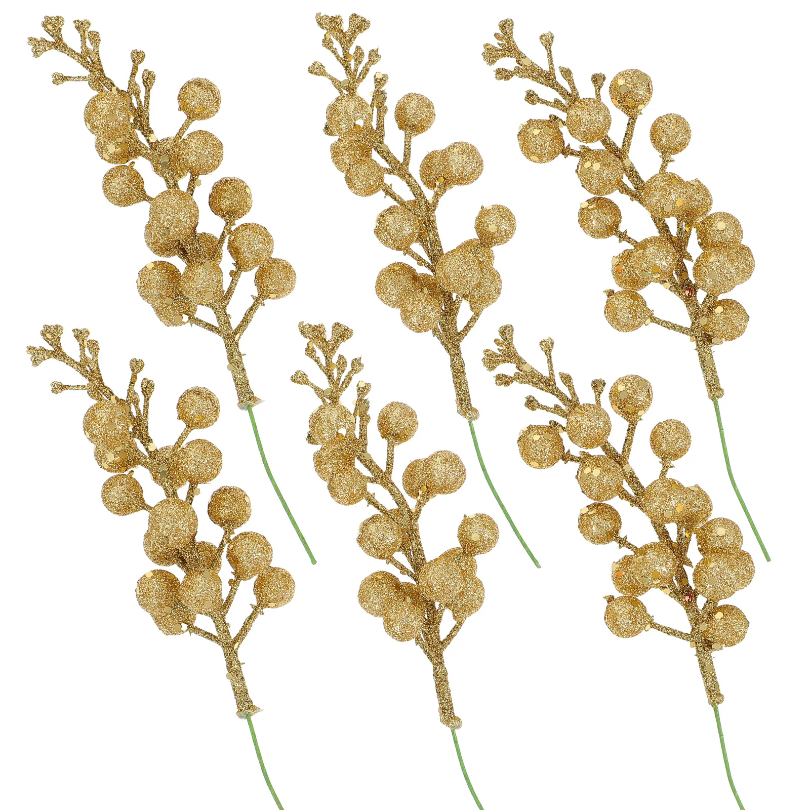 

6 Pcs Berry Christmas Christmas Tree Decor Tree Wreath Gold Powder nament Foamed Berry Decor Accessory HomeDecoration