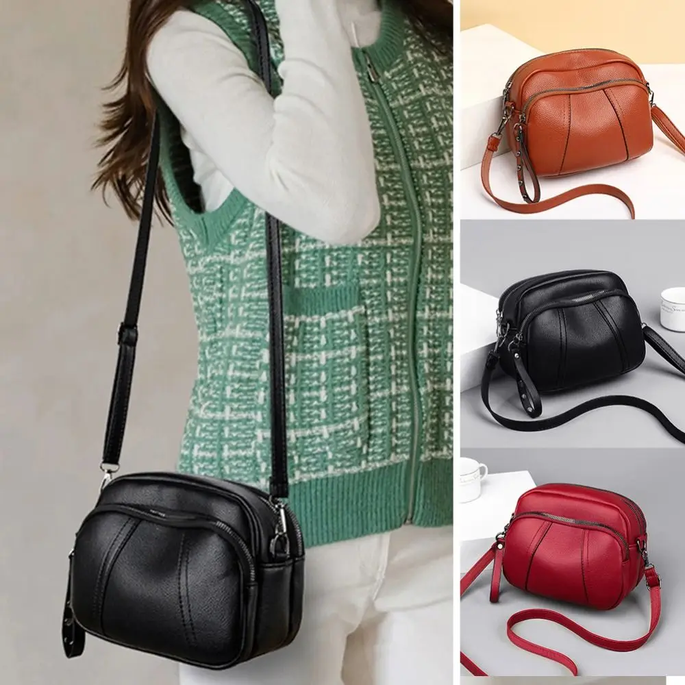 Leather Crossbody Bag Fashion Multifunction Large Capacity Shoulder Bags Casual Wear-resistant Travel Bag Women