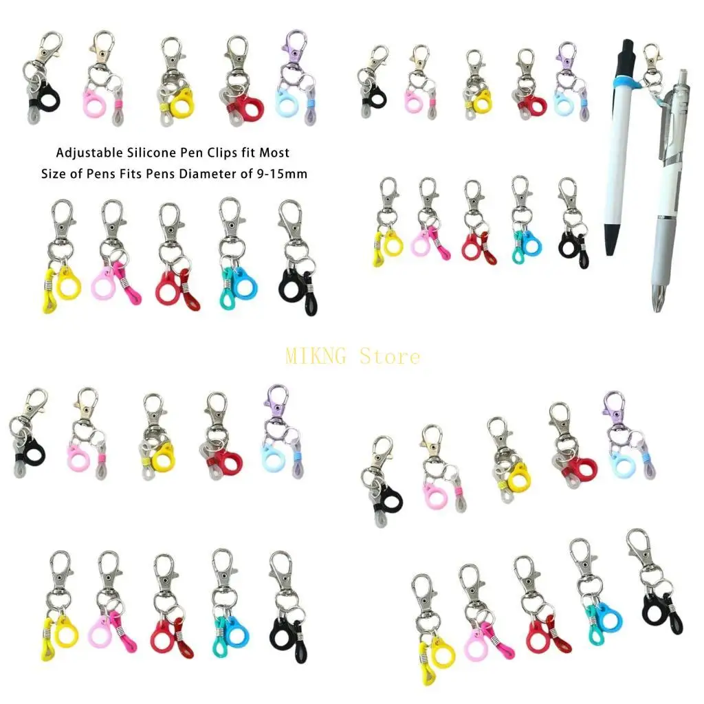 

6 шт. силиконовые зажимы для ручек с застежкой-лобстером удобные ремешки для ручек зажимы для ручек катушки для значков для