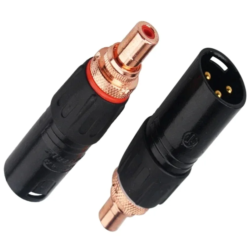 Neutrik xlr para rca fêmea plug conversor 3pin xlr adaptador de áudio fêmea/macho para rca conector conversor xlr de alta qualidade