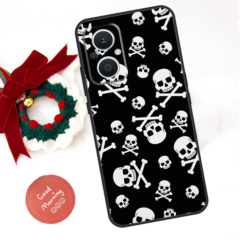 Skull Gothic Creepy Pastel Goth Case For OPPO Reno 5Z 4Z 8T 10 11 Pro 11F 5 6 7 8 Lite OPPO Find X6 X5 Pro X2 X3 Neo Cover