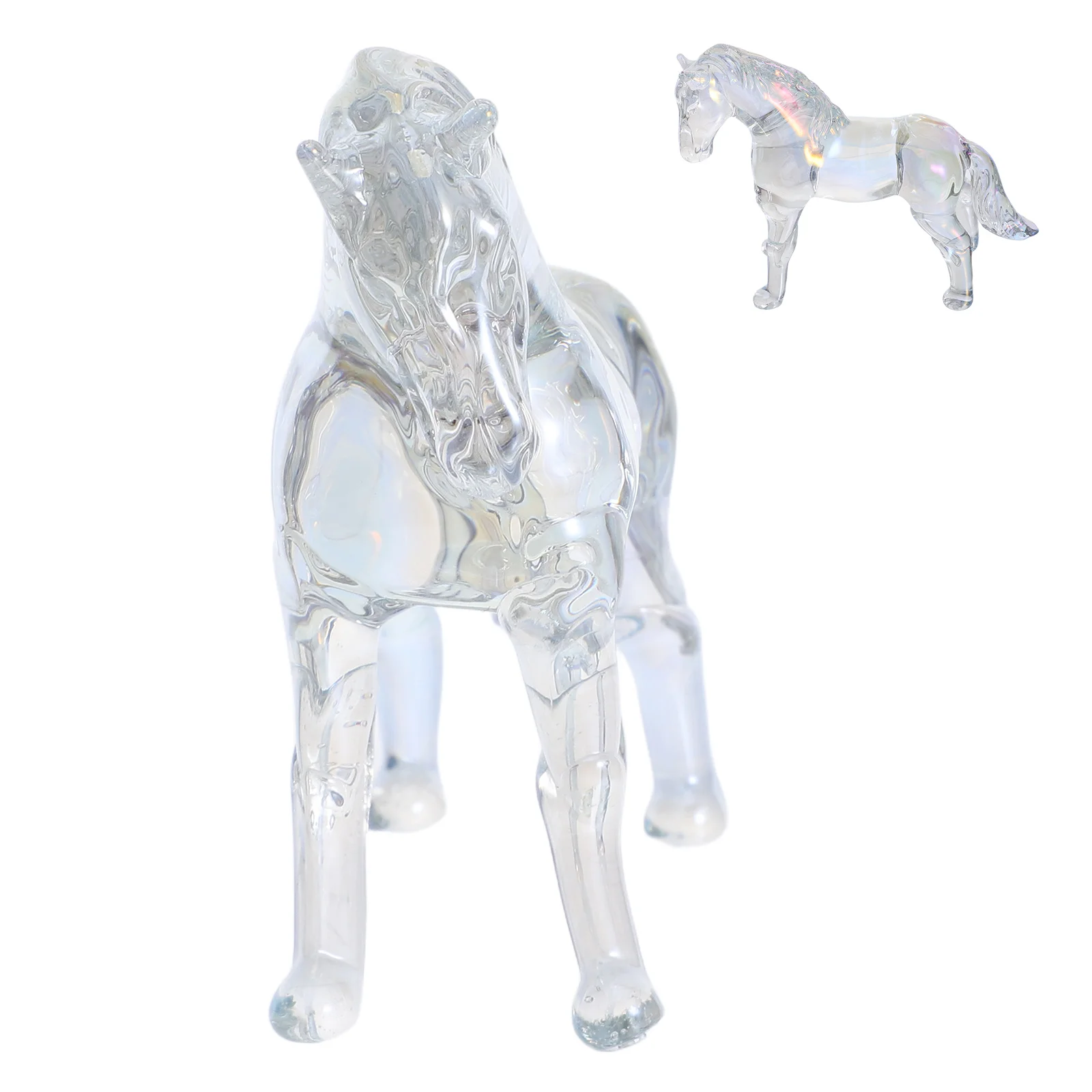 

Crystal Horse Ornament Transparent Texture Home Office Decor Zodiac Success Desktop Statue Horse Ornaments Animal Figurines