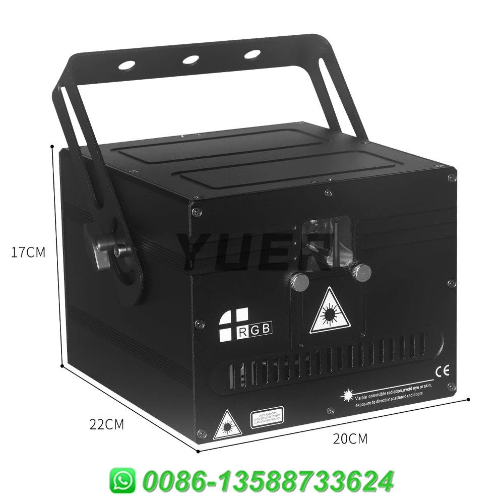 YUER-escáner de haz de animación RGB, proyector de luz láser de escenario, DMX, DJ, Disco, Bar, Club, fiesta, lámpara de espectáculo de efectos navideños, 1W, 2W, 3W, 4W