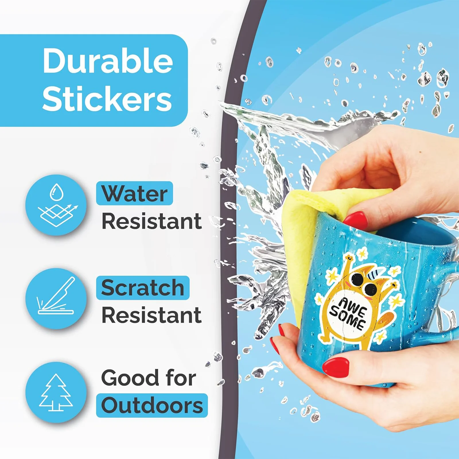 40 Sheets A4 Premium Glossy Vinyl Sticker Sheets 8.3 x 11.7 inch Self-adhesive Waterproof Label Compatible with Inkjet Printers