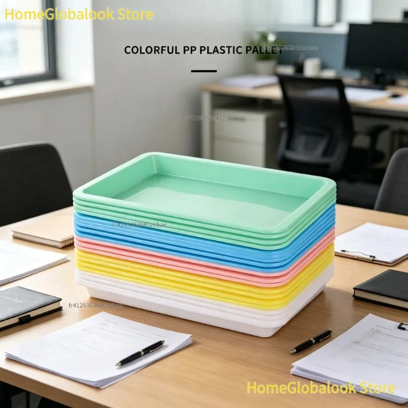 Plateaux de service empilables en plastique de couleurs vives, 5 pièces, plateau durable pour collations, aliments, arts, artisanat, rangement domestique
