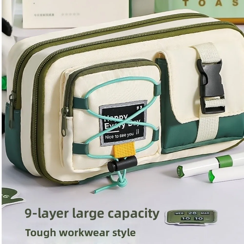 Portable Large Capacity Student Stationery Bag High Appearance Multilayer Pencil Pouch Dirt-resistant Pen Bag Children