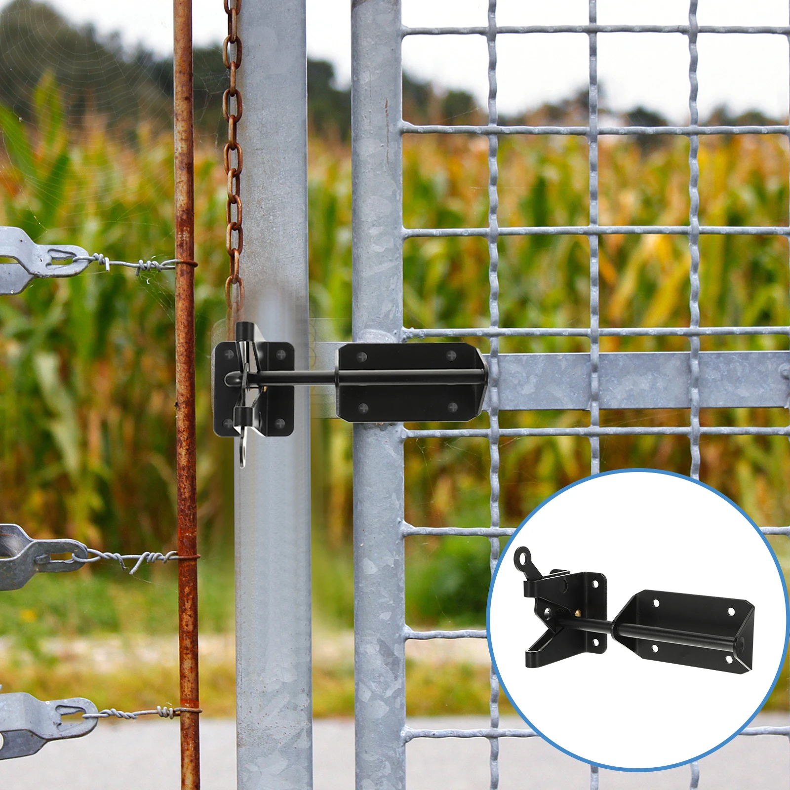 

Exterior Door Bolt Combination Heavy Duty Gate Steel Barn Baby Slide Lock Stainless Steel Durable Easy Install Classic
