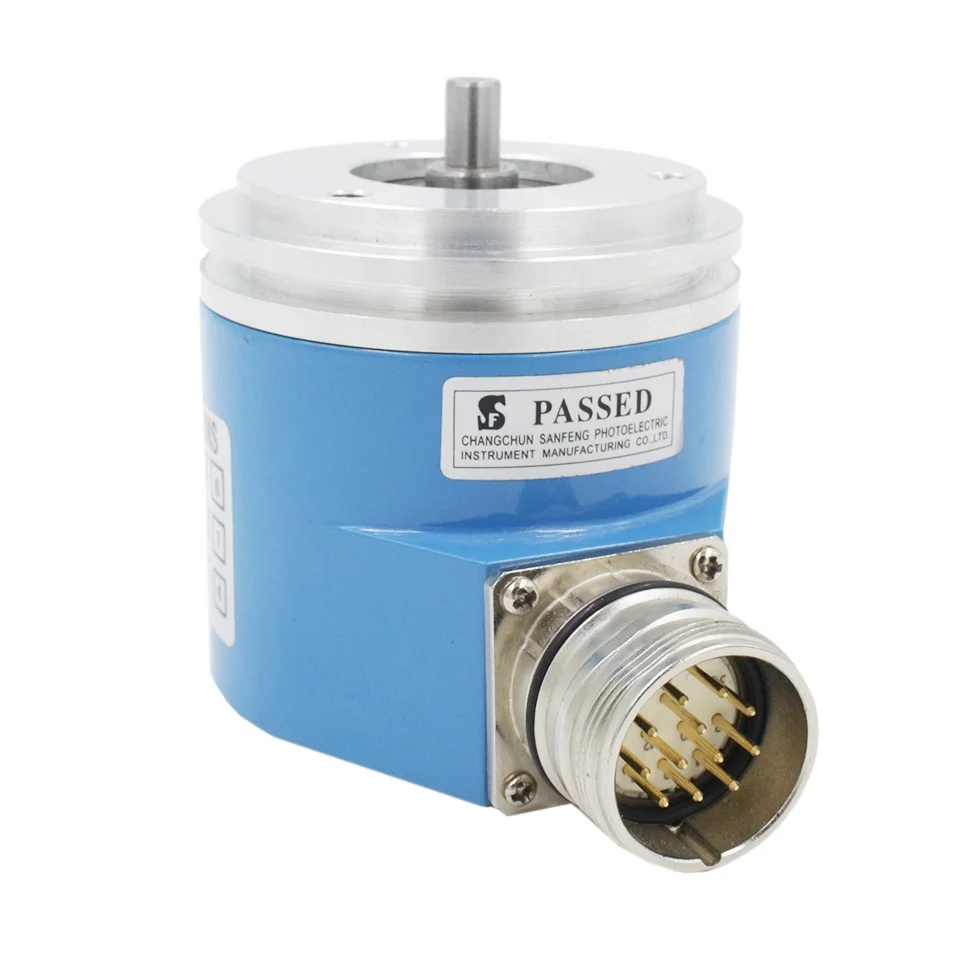 58mm 6mm Rotary Encoder with 12 Pin Connector Solid Shaft Type