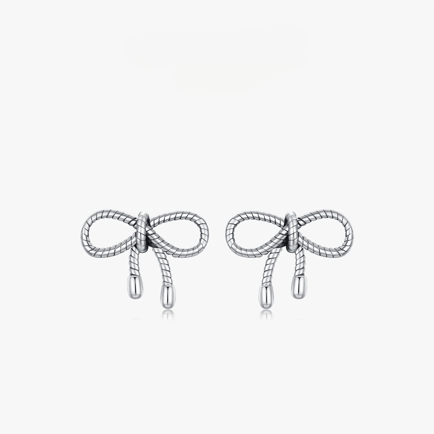

Dawn's Jewel S925 Silver New Trendy Texture Twist Bow Earrings Retro Distressed Small For Women