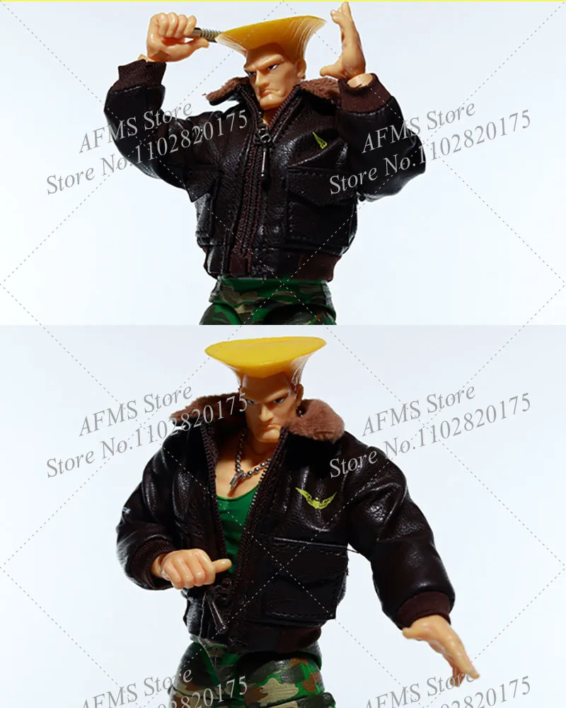 1/12 スケールグッズフィギュアガイルコート長袖毛皮の襟レザージャケットフィット 6 "Jada Toys 男性兵士アクションフィギュアボディ