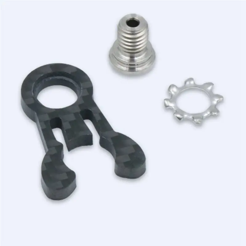 NALFI-Bicycle Carbon Fiber Catcher Tube Fixing Buckle+ TC4 Titanium Screws For Brompton Folding Bike Cycling Parts Crab Clamp He view 4
