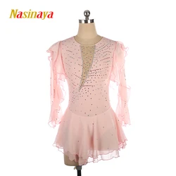 Professional Custom Figure Skating Competition Costume Figure Skating Performance Costume Light Pink 20 Colors