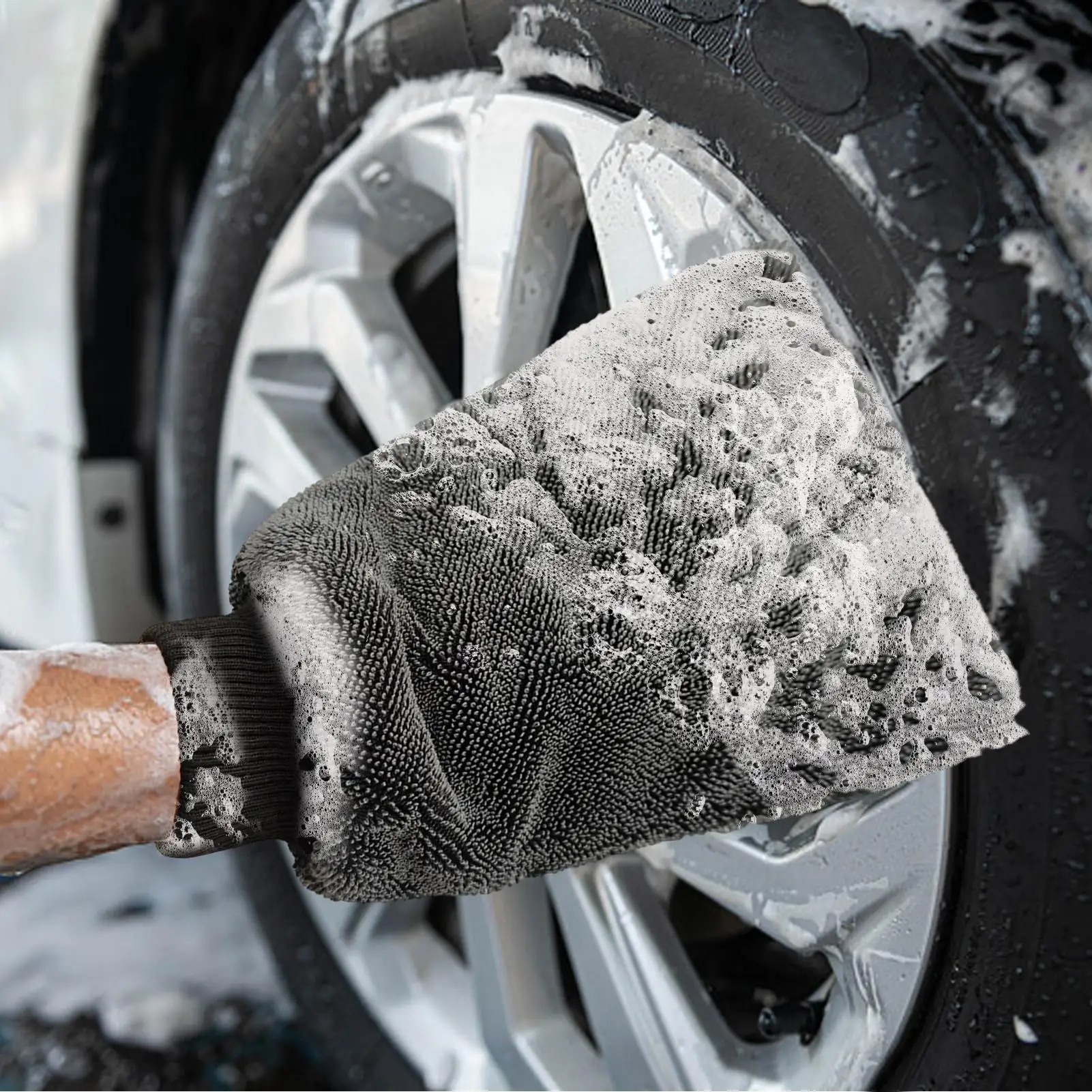 Microfiber Car Wash Mitt Absorbent Scratch-Free Washing Glove Soft Auto Cleaning Mitt For Auto Truck SUV RV Sedan