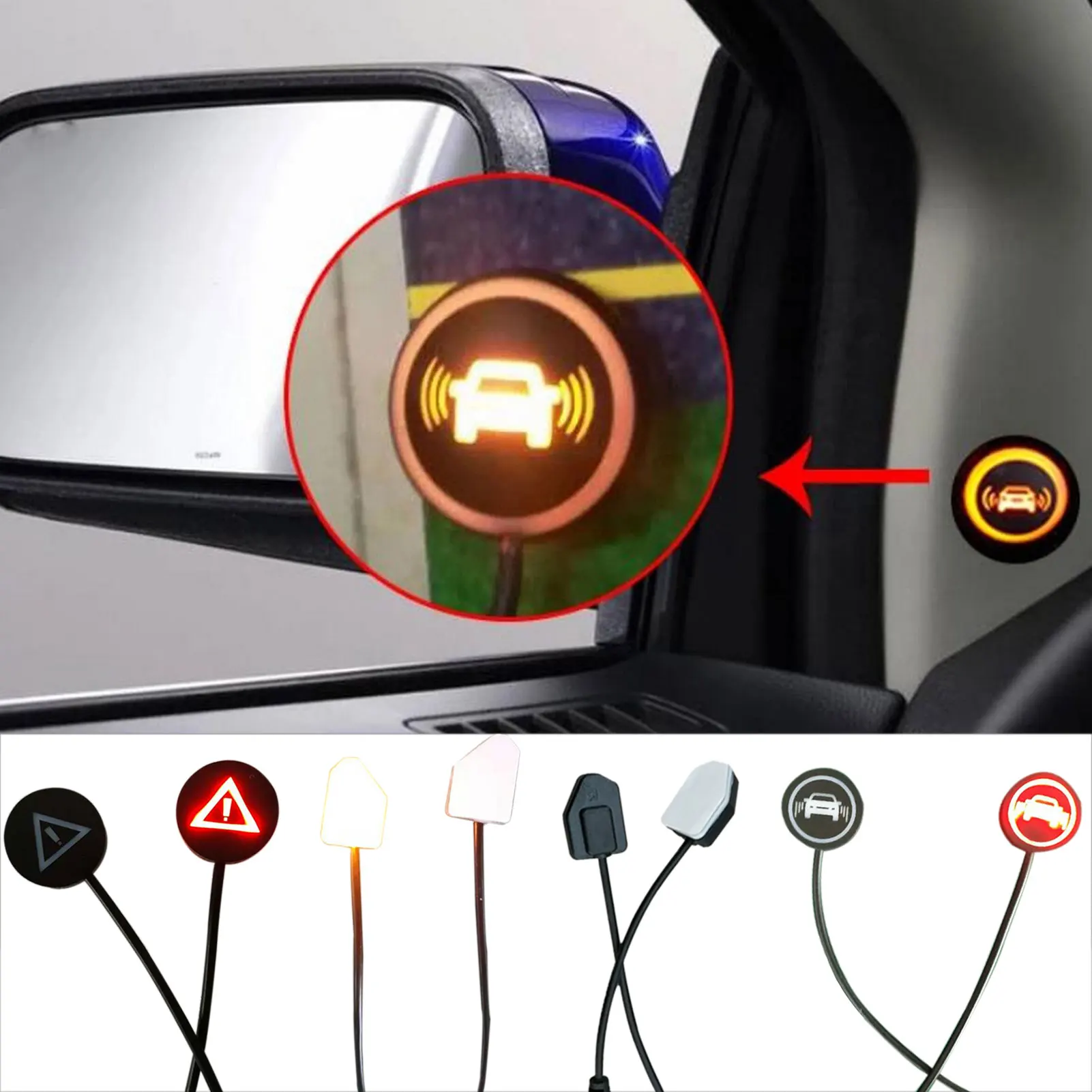 12V Car Blind Spot Detection System 2Pcs BSD Warning Light Distance Assist Lane Changing Tool Mirror Radar Detection System