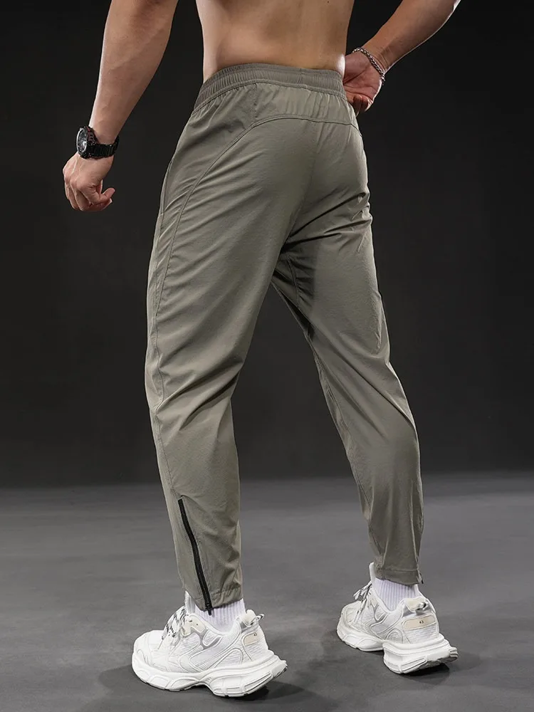 Spring Summer New Men's Quick-dry Sports Pants Training Stretch Jogger Pants Drawstring Versatile Casual Gym Fitness Trousers