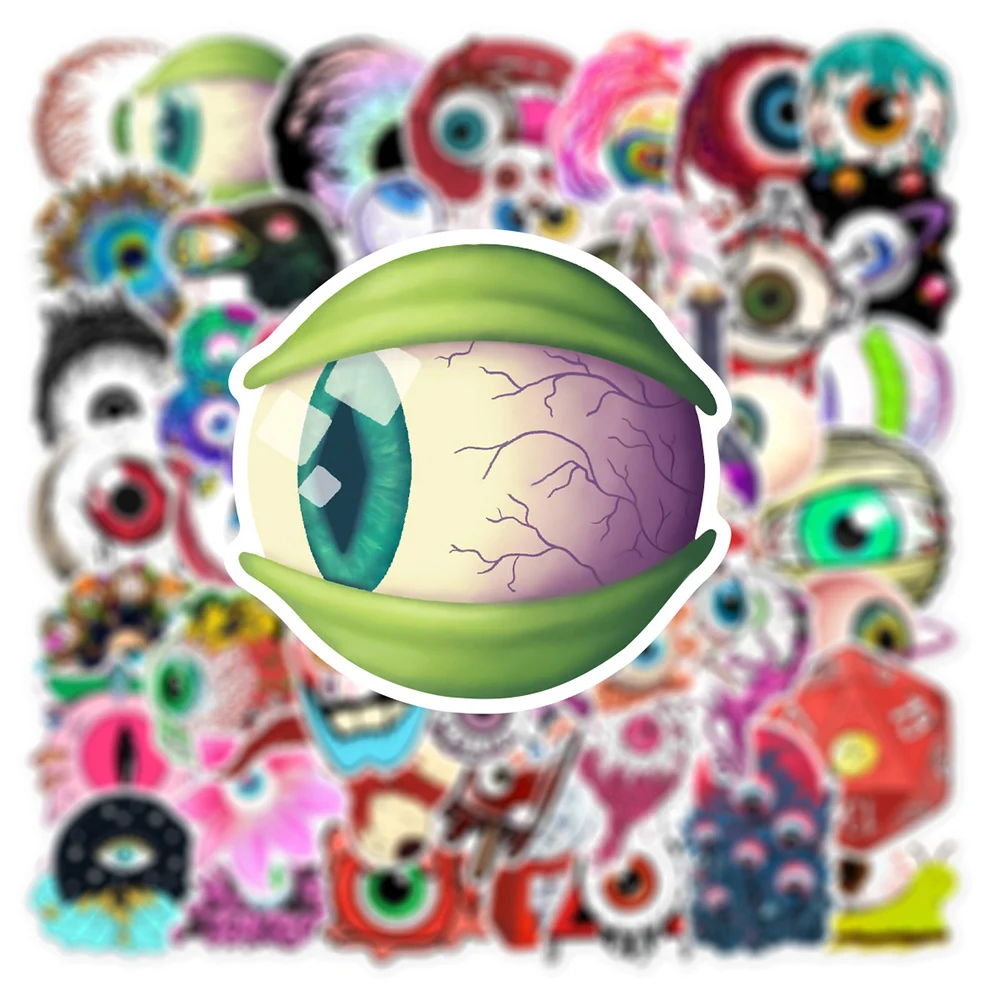10/30/50pcs Evil Horror Oogbol Cartoon Stickers Cool Halloween Graffiti Sticker DIY Bagage Telefoon Laptop Decals decoratie Speelgoed