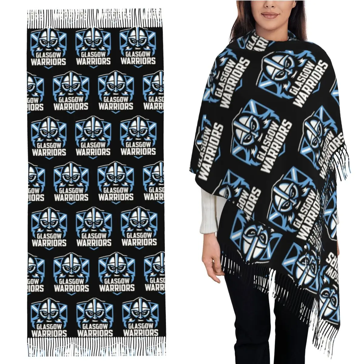 

Glasgow Warriors Icon Scarf Tassel Scarves for Women Soft Warm Shawls and Wraps Large Fall Winter Shawl Wrap