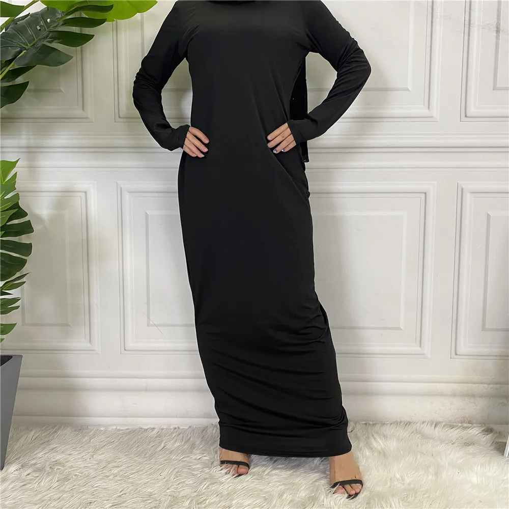 Cáqui macio feminino muçulmano abayas dubai mangas compridas vestidos finos islâmicos moda senhoras vestidos casuais abaya atacado rimaire