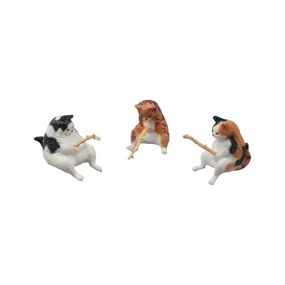Tanks Decor Micro-landscape Handicraft Craft Kitten Fishing Ornament Miniature Figurines Cat Statue Fish Tank Ornaments